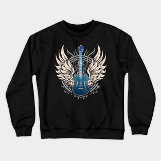 Guitar with Wing - Music Guitarist Graphic for Men & Women Crewneck Sweatshirt